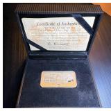 Singapore Airlines "Wonders of the World" Taj Mahal Silver Ingot w/Case & COA, .817 OzT @ .80 Fine, 38k Mintage