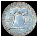AU 1963-P Franklin Half Dollar, Original Surfaces w/Decent Luster