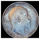 1910 Great Britain Silver 1 Shilling, .18 OzT @ .925 Fine