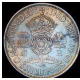 1941 Great Britain Silver 2 Shillings, .182 OzT ASW