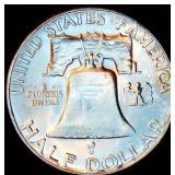 Key Date Uncirculated 1955-P Franklin Half Dollar, Full Silky Luster