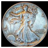 XF 1943-P Walking Liberty Half Dollar, Original Surfaces