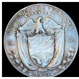 1933 Silver Panama 1/2 Balboa, Gently Circulated, Original Surfaces, .402 OzT @ 90% Fine, KM# 12.1