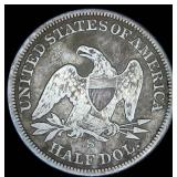 1861-S Seated Liberty Half Dollar, Original Surfaces, F/F+