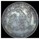 1870-P Liberty Seated Half Dollar, VG, Original Surfaces