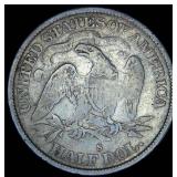1872-S Seated Liberty Half Dollar, Original Surfaces, VG/VG+, 580K Mintage