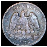 1897 Silver Mexico 50 Centavos, Scarcer Culiacan Mintmark, .42 OzT @ .903% Fine, Original Surfaces, KM 407.2