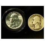 Better Date 1936-D & Uncirculated 1964 Washington Quarters
