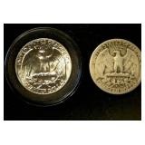 Better Date 1936-D & Uncirculated 1964 Washington Quarters