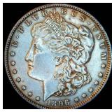 AU/AU+ 1896-P Morgan Silver Dollar, Original Surfaces