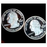 (2) 90% Silver ATB Quarters