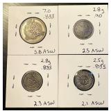 Collection of (4) Silver World Coins, .262 OzT TSW