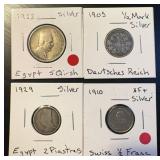 Collection of (4) Silver World Coins, .262 OzT TSW