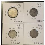 Collection of (4) Silver World Coins, .408 OzT ASW