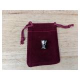 Sterling Silver Groot-Inspired Charm with Green Cubic Zirconia - Brand New