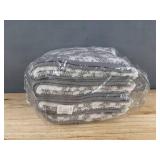 4 Hand Towels Gray & White, 16 x 28 in - Brand New