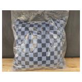 Blue Checkered Throw Pillow 15in Square - Brand New