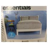 Room Essentials Reversible Microfiber Comforter & Sheet 7 Piece Set Queen Black and White