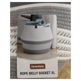 CleverMade Rope Belly Basket XL Gray & White - Brand New