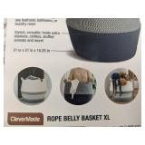 CleverMade Rope Belly Basket XL Gray & White - Brand New