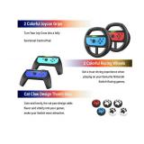 Dewitw Nintendo Switch Accessories Kit: Case, Grips, Wheels, Screen Protector - Brand New