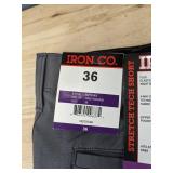 Iron Co. Stretch Tech Short Cargo Shorts - Size 36 - Greyhound - Brand New