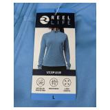 Reel Life 1/2 Zip Long Sleeve Blue Pullover, Women