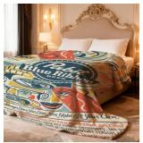 Pabst Blue Ribbon Beer Art Throw Blanket, 40" x 50" - Brand New