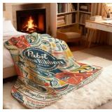 Pabst Blue Ribbon Beer Art Throw Blanket, 40" x 50" - Brand New