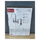 Pfister Ladera Double Handle Deck Mount Standard Kitchen Faucet with Optional Side Sprayer in Spot Defense Stainless Steel - Brand New *A