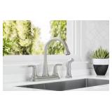 Pfister Ladera Double Handle Deck Mount Standard Kitchen Faucet with Optional Side Sprayer in Spot Defense Stainless Steel - Brand New *A