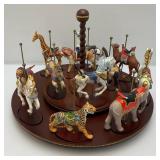 EST. $250.00-$500.00 Franklin Mint Treasury Of The Carousel Collectible With 12 Animals