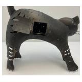 Vintage Tin Metal Cat Outdoor Décor Lantern 13" x 18" To Tip Of Tail