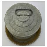 Vintage Primitive Items Including Small Oil Lamp, Whiskey Style Jug With Imprint And More