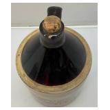 Vintage Primitive Items Including Small Oil Lamp, Whiskey Style Jug With Imprint And More