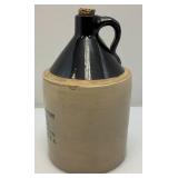 Vintage Primitive Items Including Small Oil Lamp, Whiskey Style Jug With Imprint And More