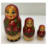Vintage Hand Painted Wood Russian Nesting Dolls And More