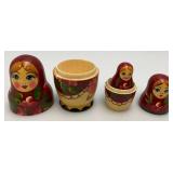 Vintage Hand Painted Wood Russian Nesting Dolls And More