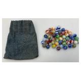Very Old Marbles In Marble Pouch