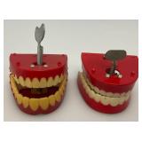 Vintage Key Wind Chatter Teeth With Keys (One Needs A Part)