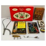 Misc. Vintage Collectibles Including Reloading Books ,Wooden Lure And More