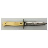 9 3/4" Throwing Knife And Miniature 4" Straight Blade Knife With Leather Sheath