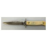 9 3/4" Throwing Knife And Miniature 4" Straight Blade Knife With Leather Sheath