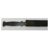 9 3/4" Throwing Knife And Miniature 4" Straight Blade Knife With Leather Sheath
