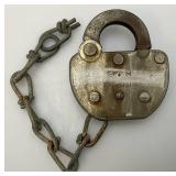 Antique ADLAKE B&M  Railroad Lock