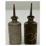 Three Very Old Miniature Metal Oil Cans 3 1/2" Tall
