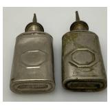 Three Very Old Miniature Metal Oil Cans 3 1/2" Tall