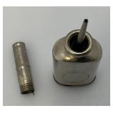 Three Very Old Miniature Metal Oil Cans 3 1/2" Tall