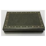 Vintage Jewelry Box With Misc. Earrings, Cuff Links And More