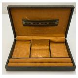 Vintage Jewelry Box With Misc. Earrings, Cuff Links And More